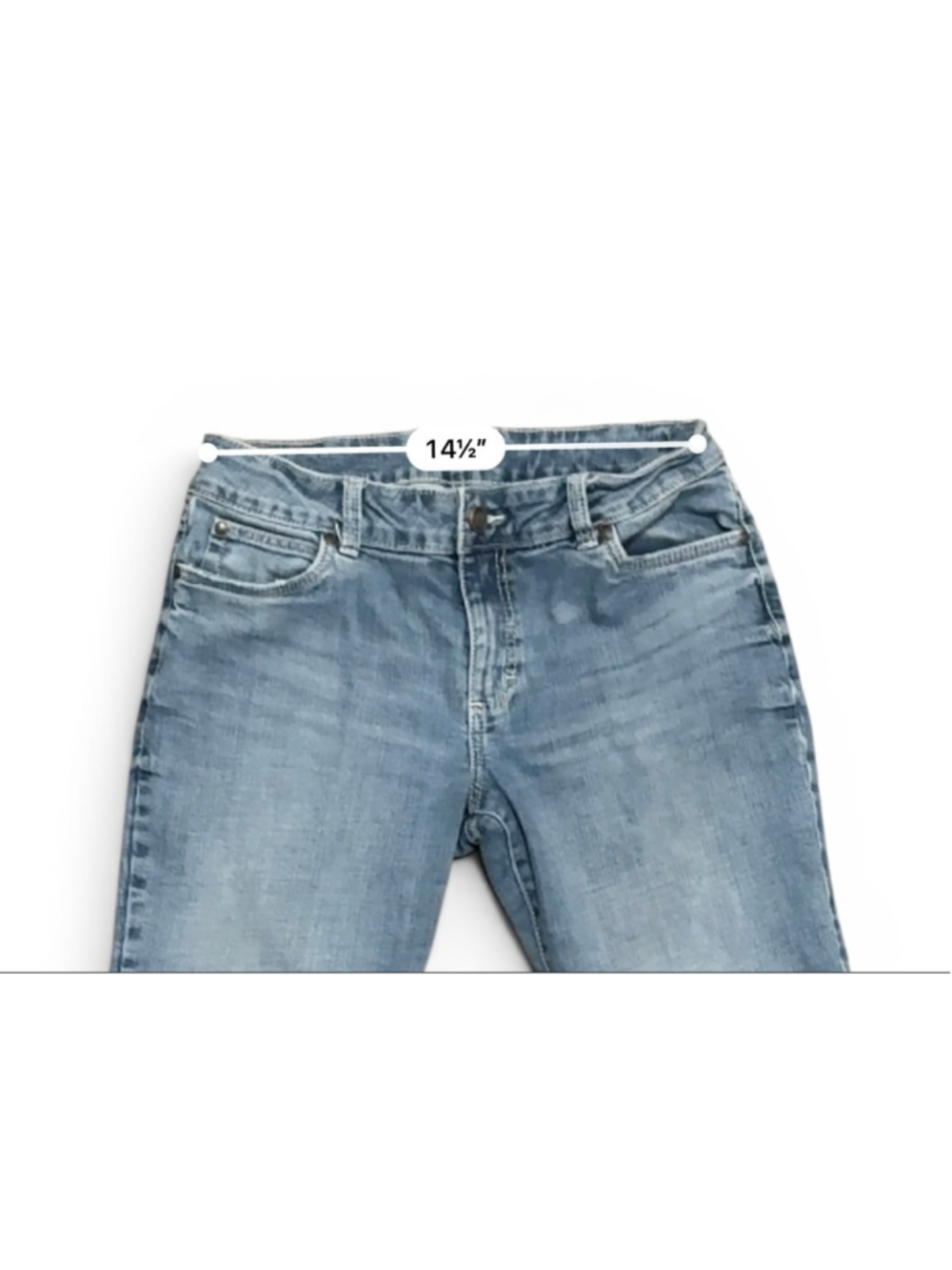 Wrangler Women’s Bootcut Jeans Sz 13x32 Blue Medium Wash Stretch Denim Low Rise - Picture 3 of 9